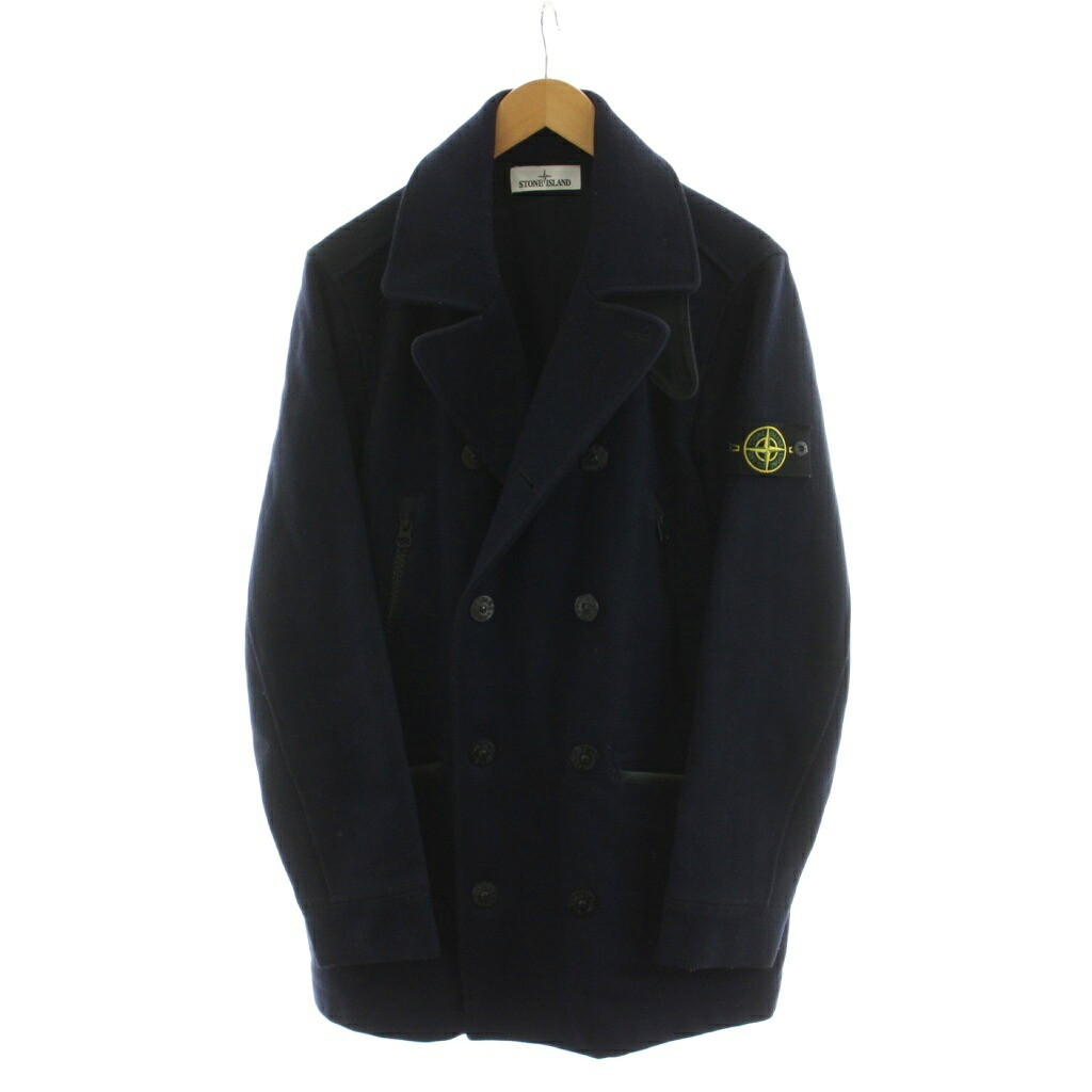 【中古】ストーンアイランド STONE ISLAND ピーコート P厚地の外套 ロゴタイプ 紋章 羊毛 M 紺 米国海軍 671544148 /AN23 メンズ 【ベクター 古着】 260525