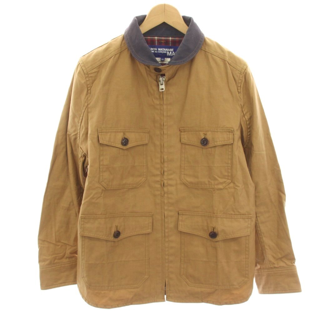【中古】ジュンヤワタナベマン JUNYA WATANABE MAN AD2011 コムデ給仕 細工物上衣 上衣 ジップアップ XS 茶 赤銅色 WI-J052 /HN メンズ 【ベクター 古着】 260525