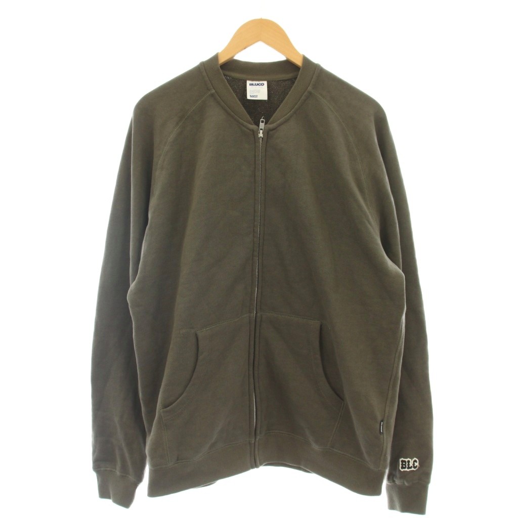 【中古】ブルコ BLUCO ジップアップ 汗水 上衣 上衣 長袖 調教師 XL カーキ 155-13-027 /☆G メンズ 【ベクター 古着】 260521