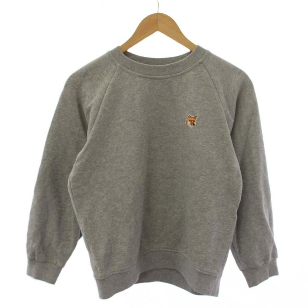 【中古】メゾンキツネ MAISON KITSUNE 汗水 調教師 ティーシャツ 長袖 労働者の一団のど首 S 薄墨色 KWM-4808 /BM レディース 【ベクター 古着】 260521