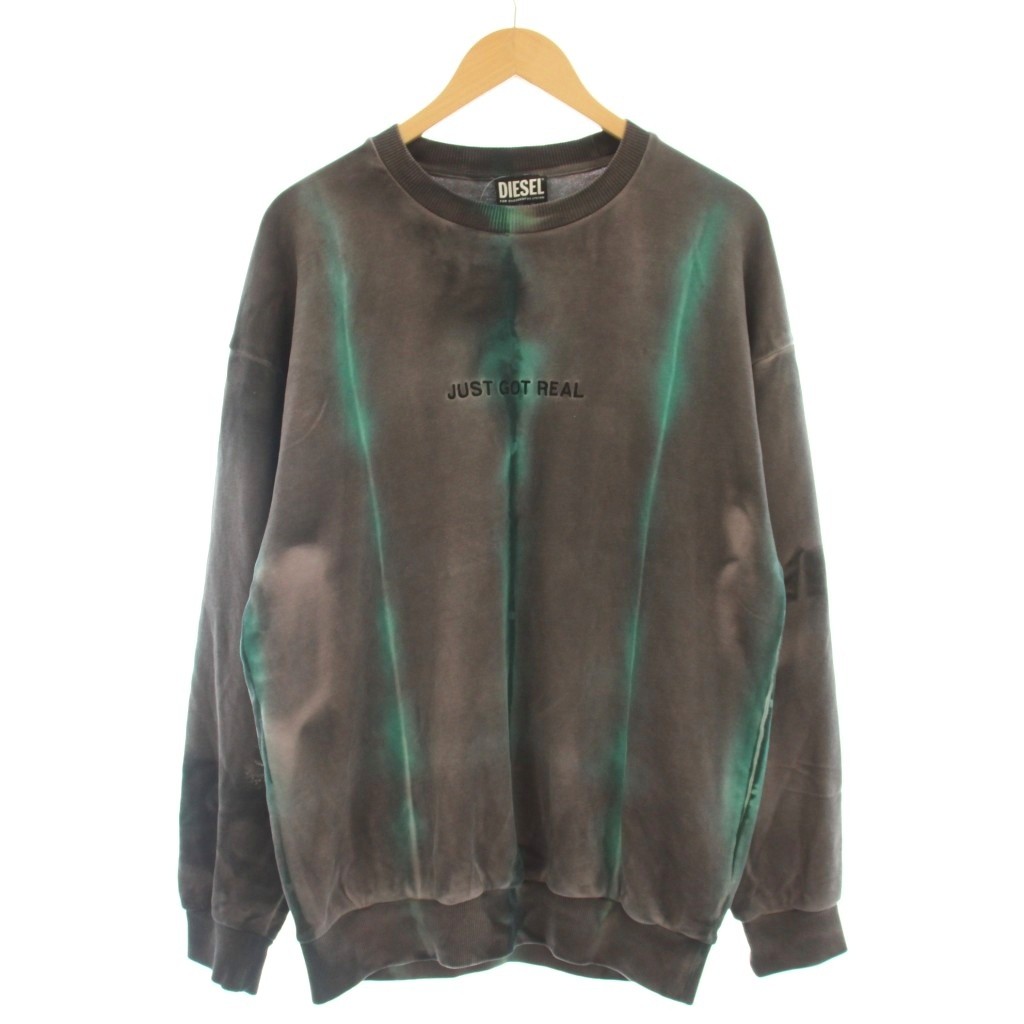 【中古】ディーゼル DIESEL タイダイ 汗水 調教師 長袖 XS 薄墨色 緑 /☆G メンズ 【ベクター 古着】 260521