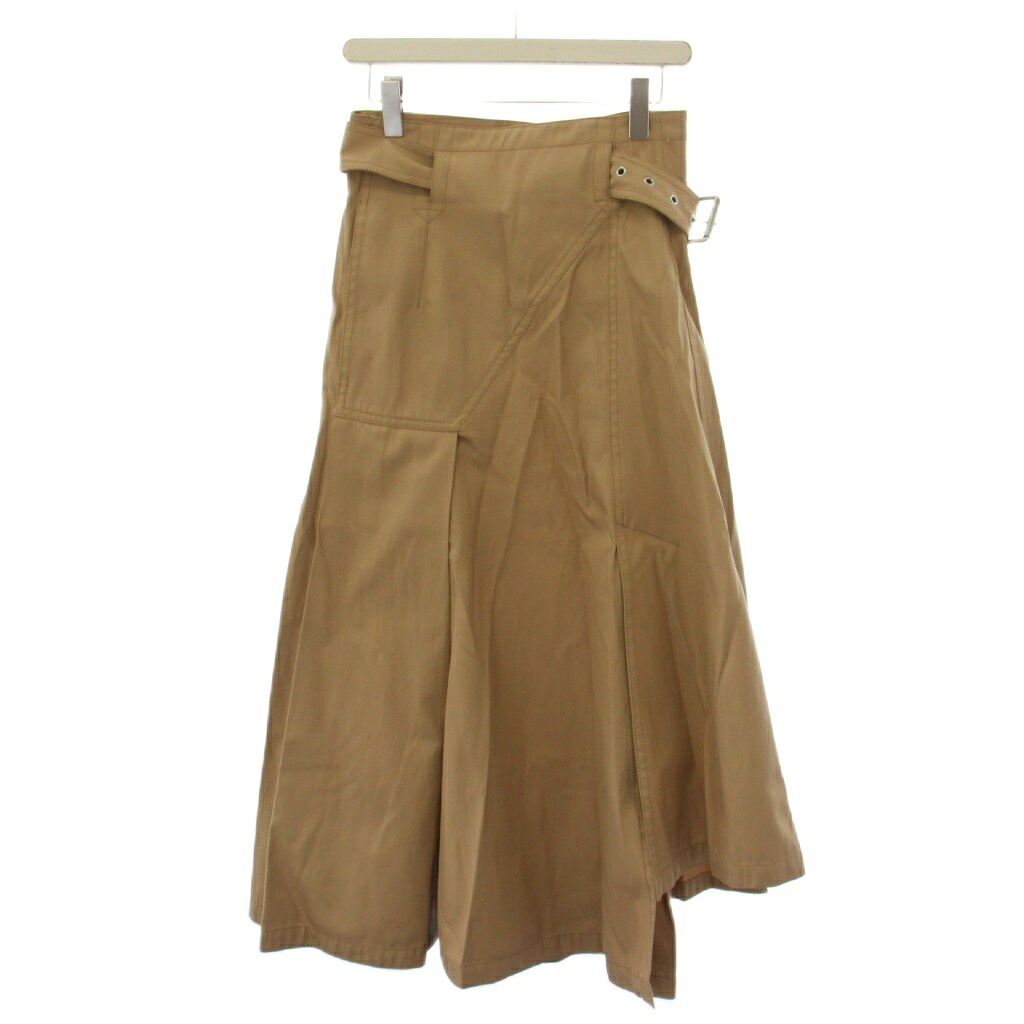 【中古】3.1 フィリップリム 3.1 phillip lim 太陽フレアスコート ロング 三尺帯 非対称 2 ベージュ E182-3328TET /BM ▲H レディース 【ベクター 古着】 260528