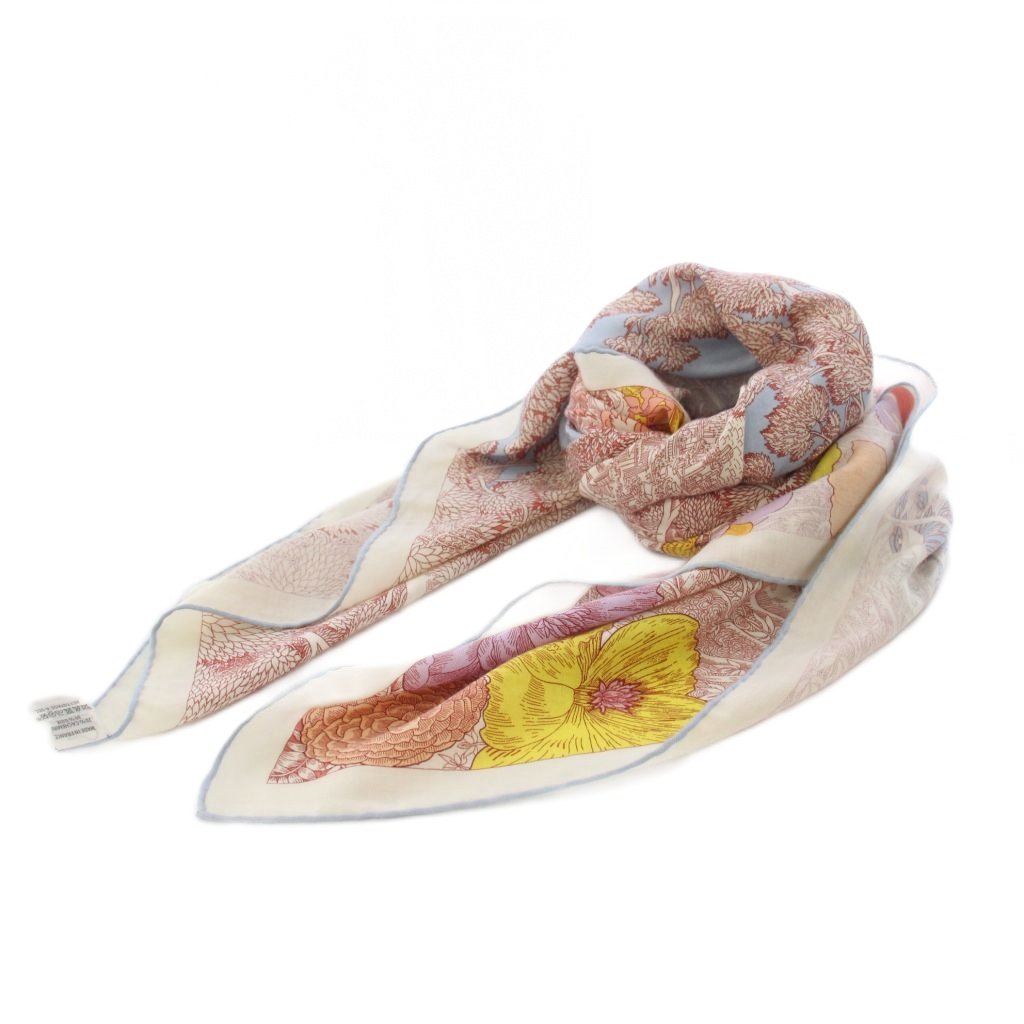 【中古】エルメス HERMES 23SS カレジェアン140 Retour a la Nature 気どらずに平均への回帰 えり巻き 白 /KH ■OH レディース 【ベクター 古着】 260522