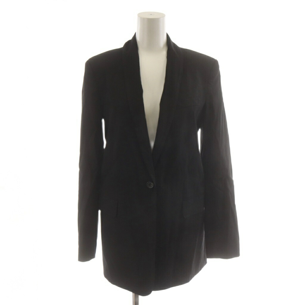 【中古】行動論理 Theory 24SS GOOD CRUNCH W RLD SLV SHAWL UL テーラードジャケット シングル 麻 リネン 0 黒 黒いこと 4104112 /AN80 レディース 【ベクター 古着】 260526