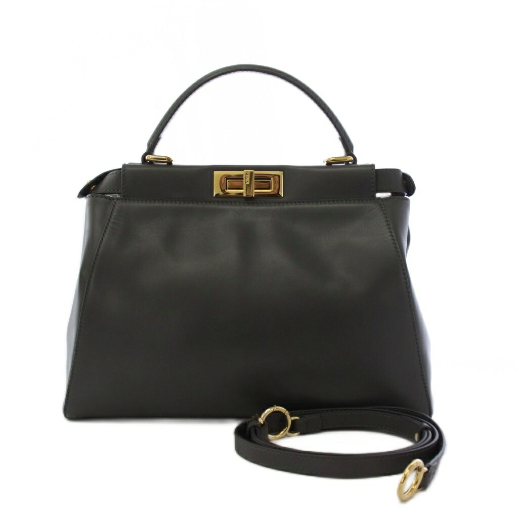 【中古】フェンディ FENDI ピーカブー レギュラー ナッパレザー ハンドバック ショルダーバッグ 2WAY 薄墨色 8BN226 /KH ■OH レディース 【ベクター 古着】 260526