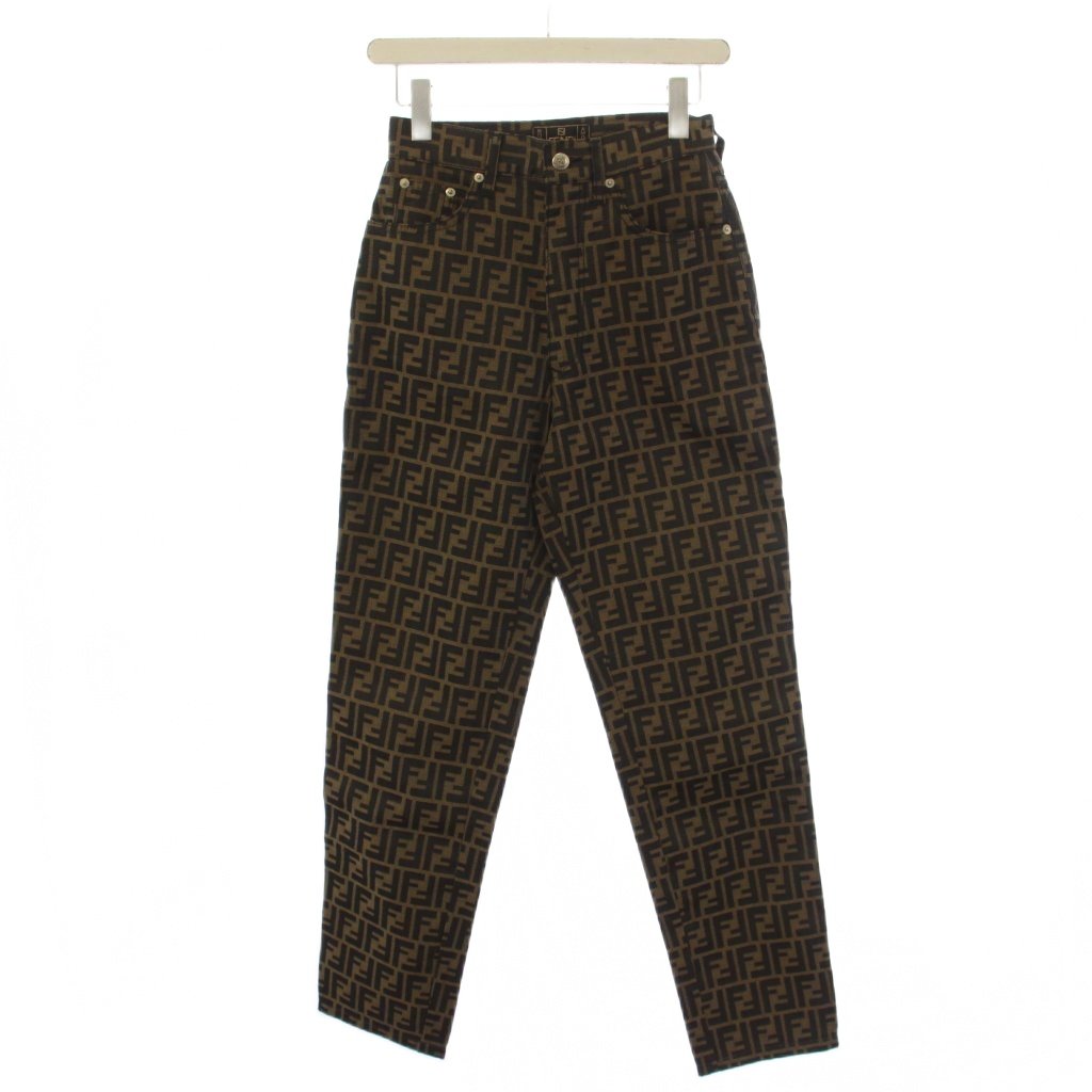 【中古】フェンディ FENDI スラックスズボン下 ジップフライ ズッカ柄 27 赤銅色 /BM レディース 【ベクター 古着】 260526