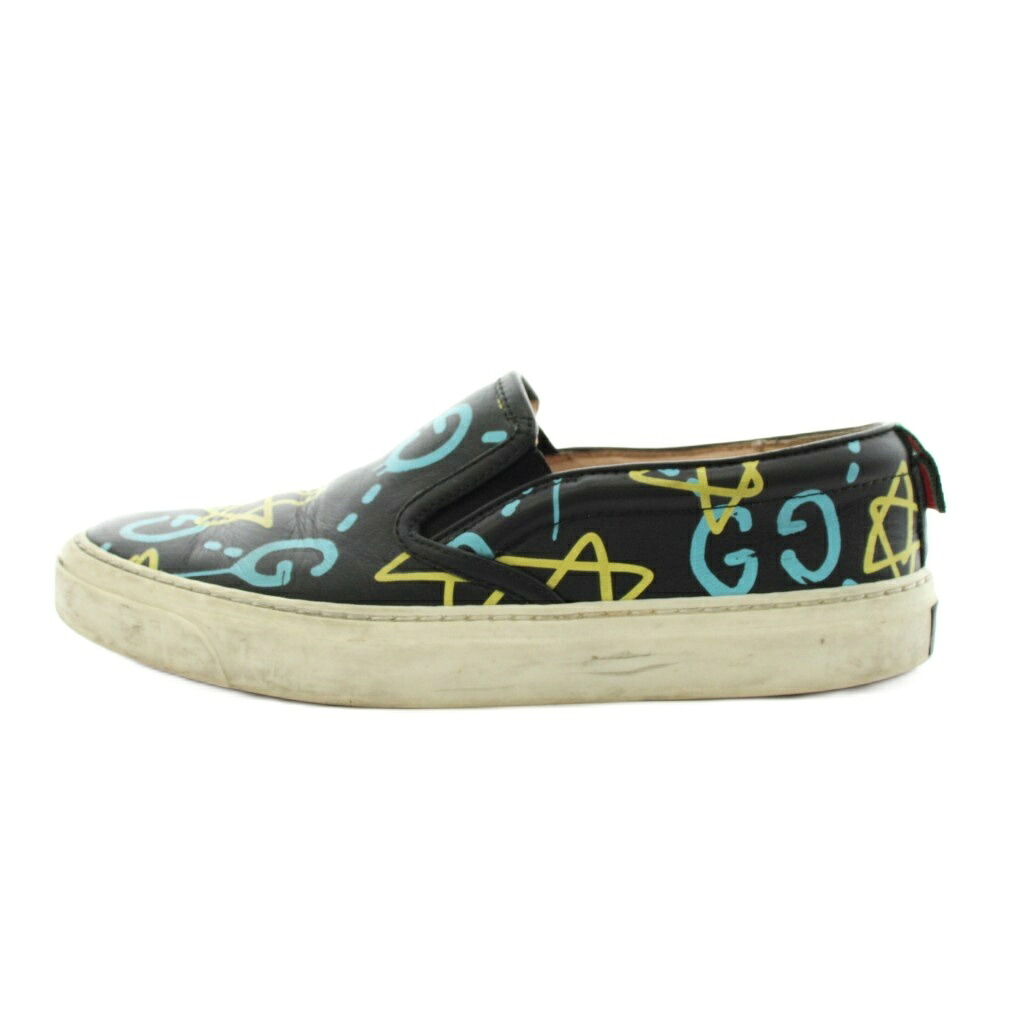 【中古】グッチ GUCCI シェリー酒生産ライン スリッポン シューズ 総柄 なめし革 36 黒 黒いこと 408510 /AN46 レディース 【ベクター 古着】 260603