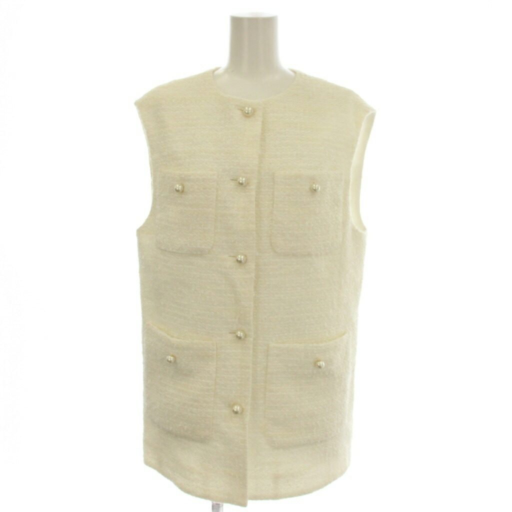 【中古】アナイ ANAYI 22AW カラミウールツイードポケットジレ より良い 38 白 白いこと 10222710410 /☆G レディース 【ベクター 古着】 260527