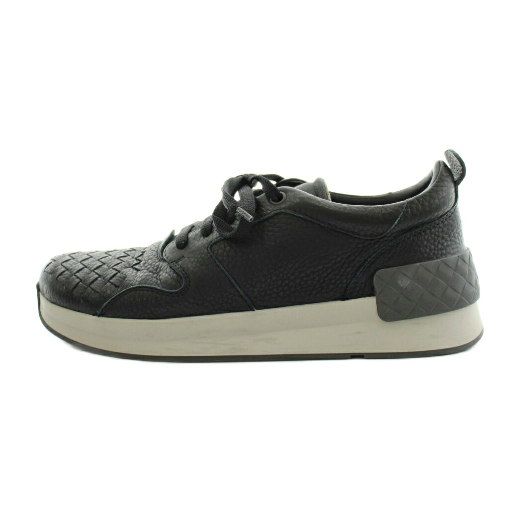 【中古】ボッテガヴェネタ BOTTEGA VENETA イントレチャート スニーカー シューズ なめし革 40 黒 黒いこと 475154 /AN47 メンズ 【ベクター 古着】 260603