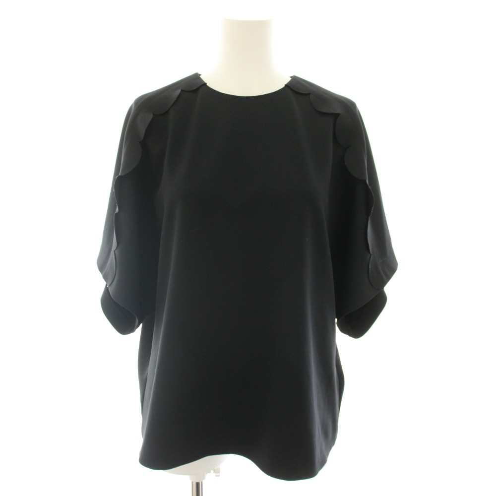 【中古】アドーア ADORE スカラップジャージーカットソー トップ 半袖 38 黒 黒いこと 5313160513 /YT レディース 【ベクター 古着】 260528