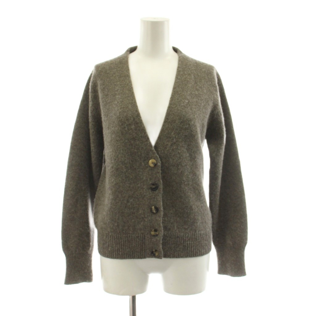【中古】マーガレットハウエル MARGARET HOWELL 編み物ジレー 長袖 V素っ首 羊毛100％ 2 薄墨色 578-264208 /KU レディース 【ベクター 古着】 260601