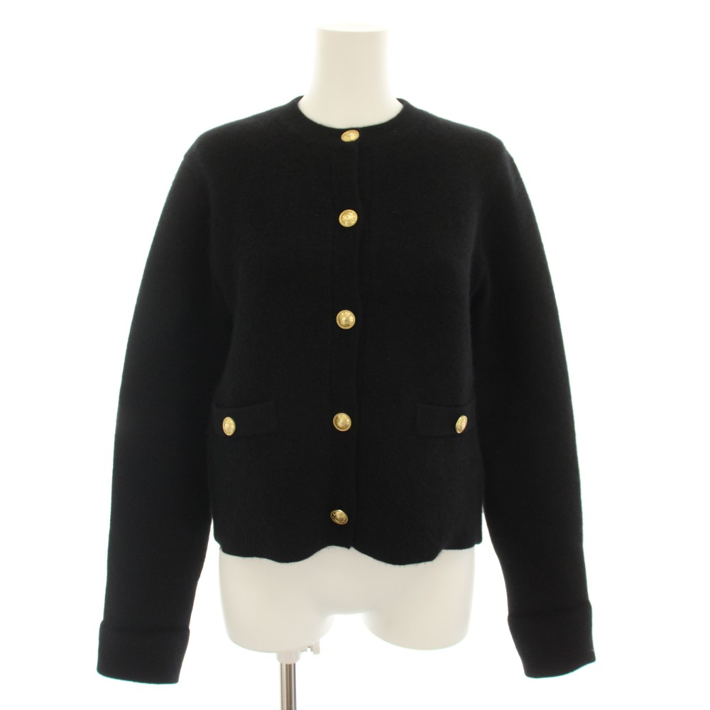 【中古】アニュアンス anuans ラクーンブレンドノーカラーニットジャケット アウター ジレー 金名取り草 F 黒 黒いこと 1523501296-0 /YT レディース 【ベクター 古着】 260601