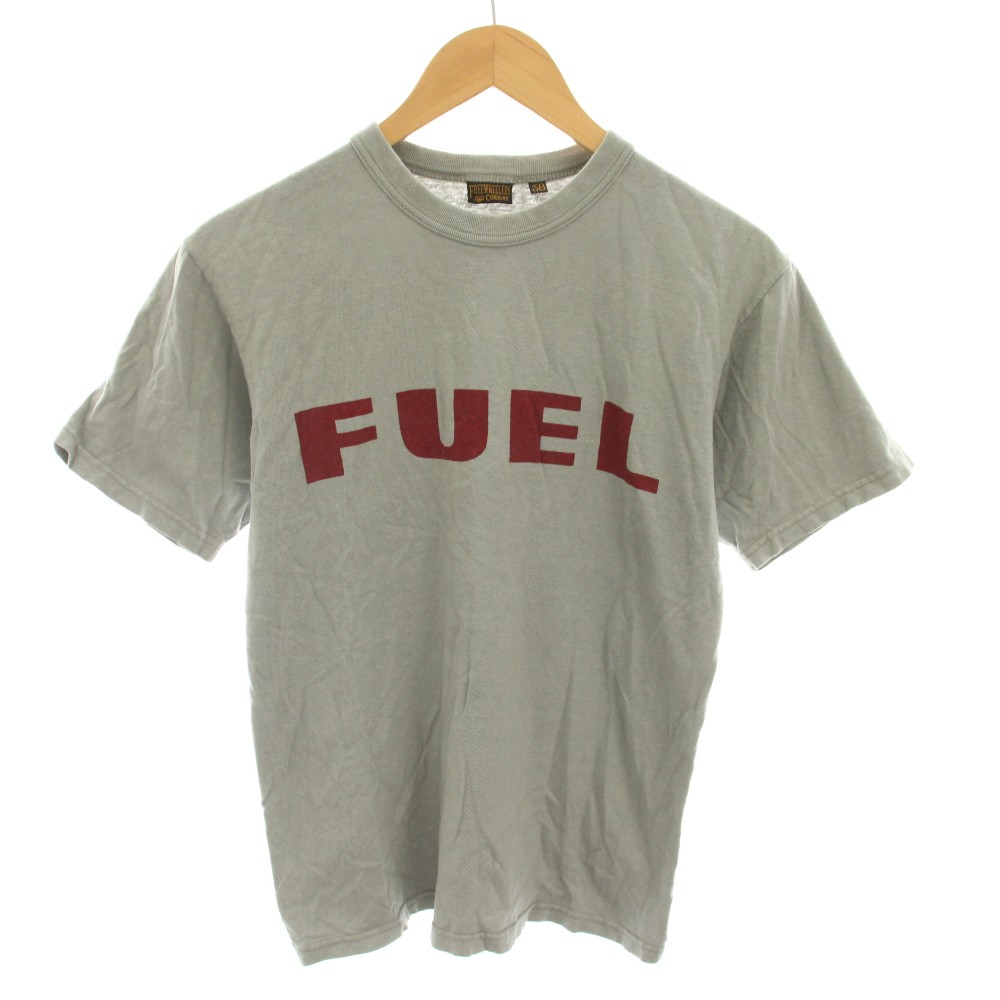 【中古】フリーホイーラーズ FREEWHEELERS フューエル FUEL ティーシャツ カットソー 労働者の一団のど首 半袖 38 薄墨色 赤 赤いこと /YT メンズ 【ベクター 古着】 260601