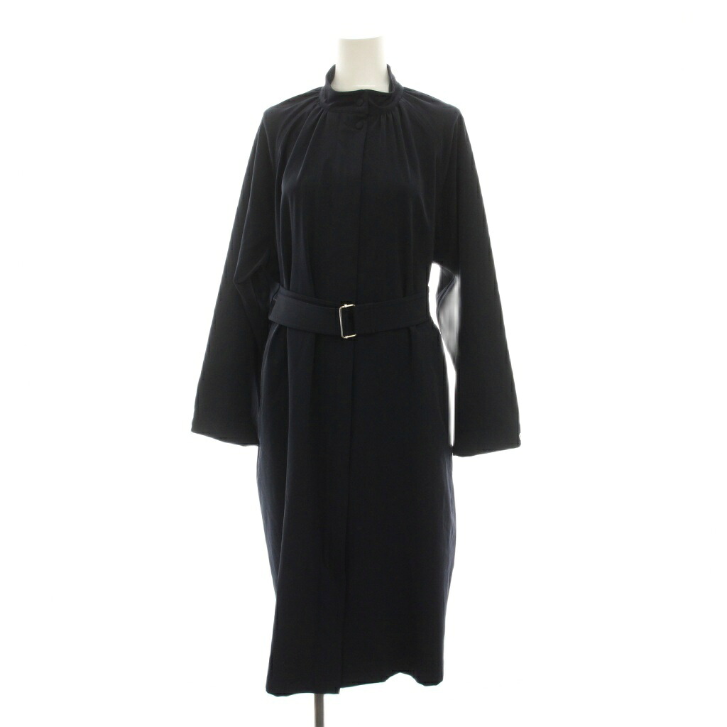 【中古】セオリー Theory HARBOR TWILL RUCHED TRENCH ハーバーツイルランチドトレンチコート ロング ジップアップ アウター P 紺 ネイビー ベルト付き 01-1109601-894-901 /YM レディース 【ベクトル 古着】 260530｜ブランド古着の買取販売ベクトル