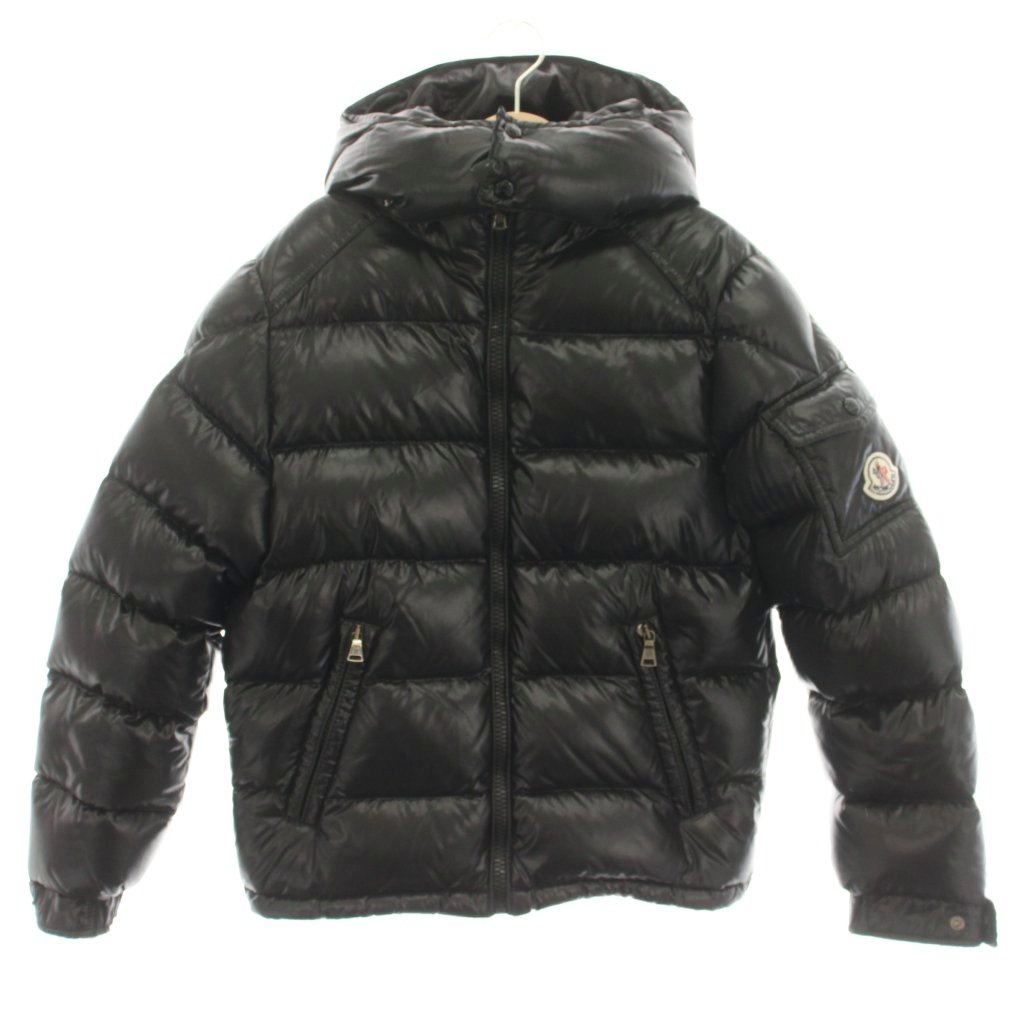 【中古】モンク線路 MONCLER 赤ちゃん服 MAYA 落ちこむ上衣 ナイロン ジップアップ 140糎 黒 黒いこと /HN キッズ 【ベクター 古着】 260604