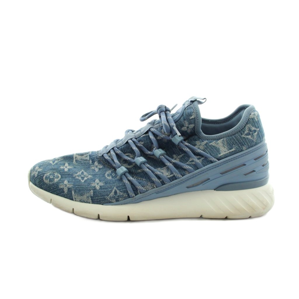 【中古】ルイヴィトン LOUIS VUITTON ファストレーン ライン モノグラムデニム スニーカー シューズ 6.5 青 ブルー /AN58 メンズ 【ベクトル 古着】 260604｜ブランド古着の買取販売ベクトル