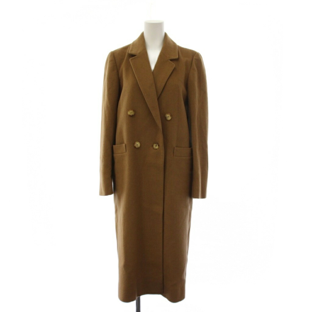【中古】アクアスキュータム AQUASCUTUM HARRODS チェスターコート ロング カシミール 茶 /BM レディース 【ベクター 古着】 260603