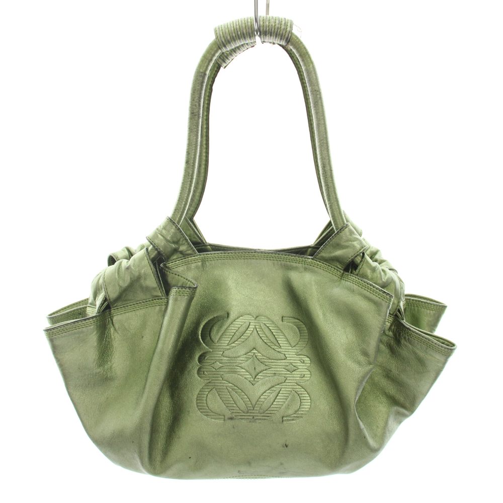 【中古】ロエベ LOEWE ナッパアイレ ハンドバック トートバッグ アナ瓦 なめし革 メタリックグリーン /YT ■OH レディース 【ベクター 古着】 260604