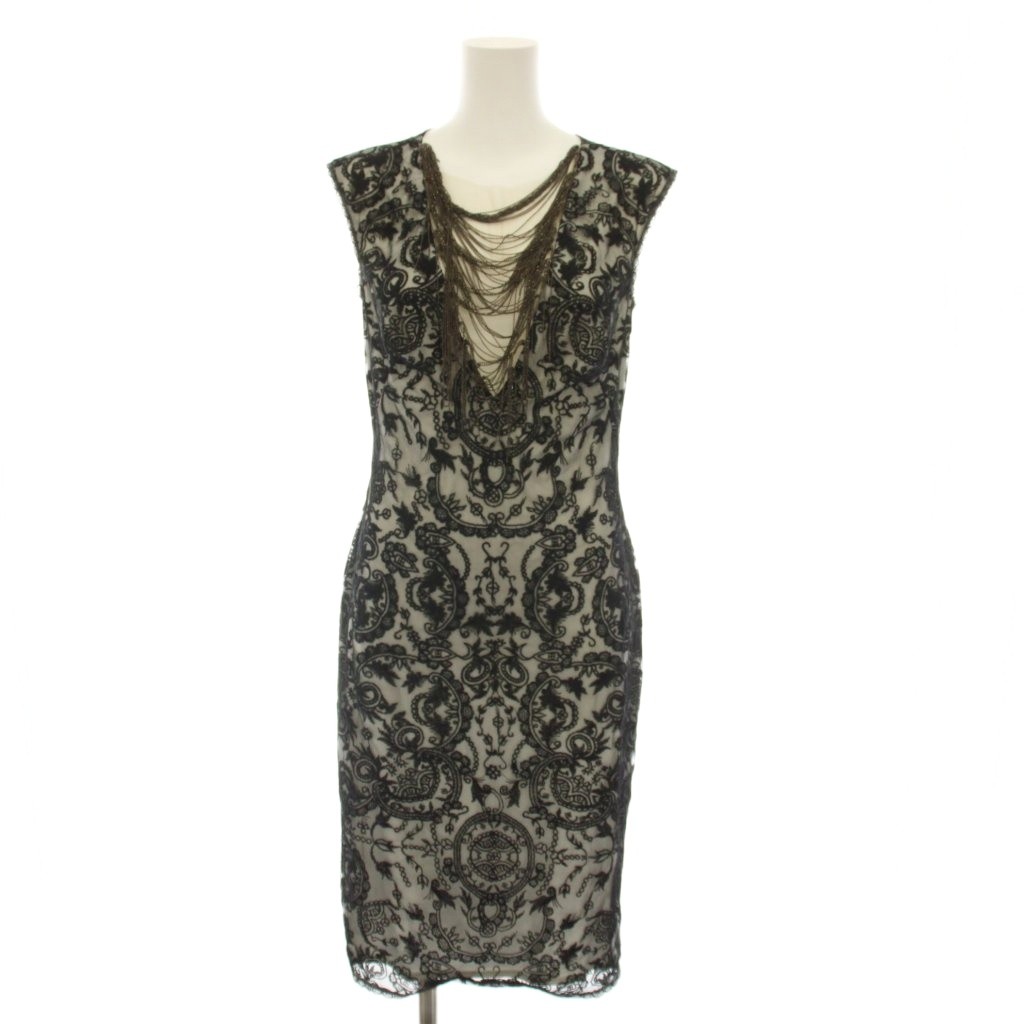 【中古】タダシショージ TADASHI SHOJI 衣装 ひざ丈 ノースリーブ 総スピード競技 花柄 チェーン店 0 黒 黒いこと /YT レディース 【ベクター 古着】 260605