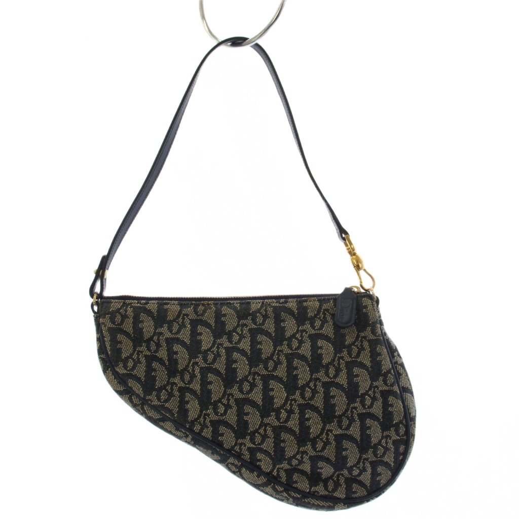 【中古】ディオール Christian Dior サドル御徒面子 トロッター ハンドバック 紺 米国海軍 /AN3 ■OH レディース 【ベクター 古着】 260609
