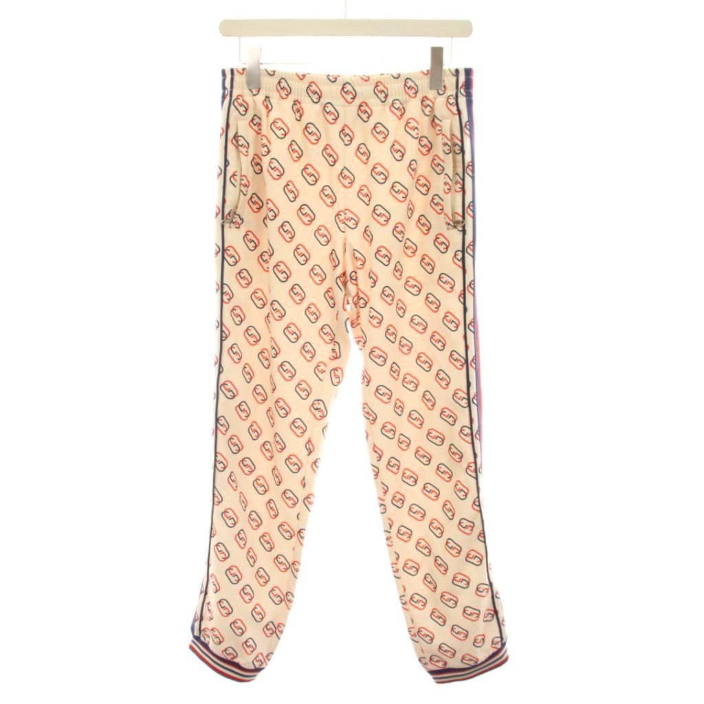 【中古】グッチ GUCCI ジャージ インターロッキング トラックパンツ サイドライン GGロゴ XS ベージュ 赤 紺 /YM メンズ 【ベクトル 古着】 260605|ブランド古着の買取販売ベクトル