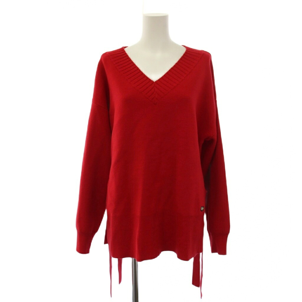 【中古】未使用品 ヴィヴィアンタム VIVIENNE TAM ニット セーター 長袖 Vネック 38 赤 13275076 /BM レディース 【ベクトル 古着】 260611｜ブランド古着の買取販売ベクトル