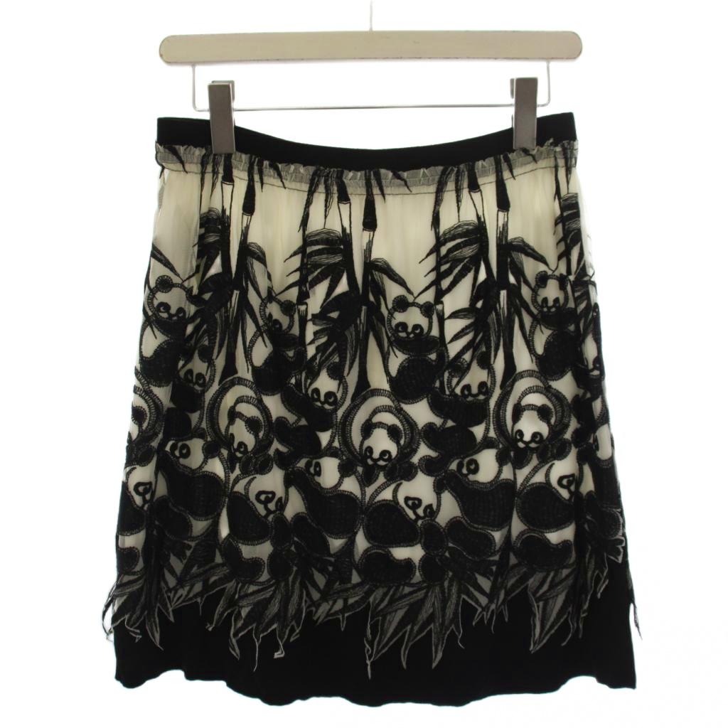 【中古】未使用品 ヴィヴィアンタム VIVIENNE TAM フレアスカート ミニ丈 パンダ柄 レース チュール 2 白 黒 /BM レディース 【ベクトル 古着】 260611｜ブランド古着の買取販売ベクトル 16,717円