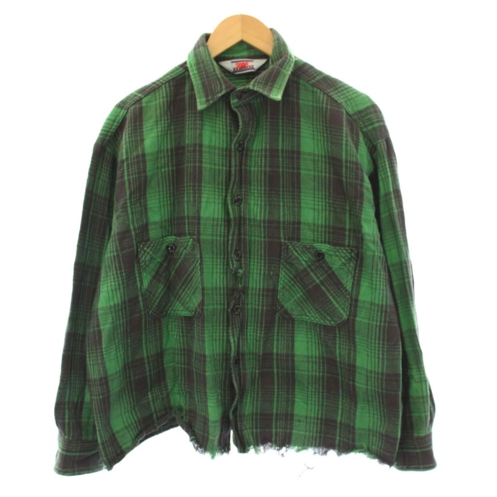 【中古】セントマイケル SAINTMICHAEL FRNL CHECK SHIRTS ネルシャツ 長袖 チェック柄 S 緑 グリーン SM-YS8-0000-024 /AN54 メンズ 【ベクトル 古着】 260617|ブランド古着の買取販売ベクトル