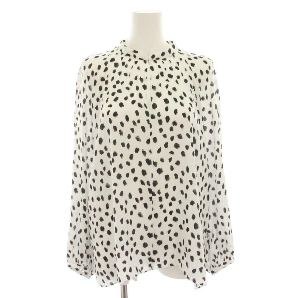 【中古】セオリーリュクス theory luxe 24SS インクポルカドットカミラ INK POLKA DOT CAMILA ブラウス カットソー 長袖 ドット柄 38 白 ホワイト 黒 ブラック 03-4108200-990-038 /YT レディース 【ベクトル 古着】 260616｜ブランド古着の買取販売ベクトル