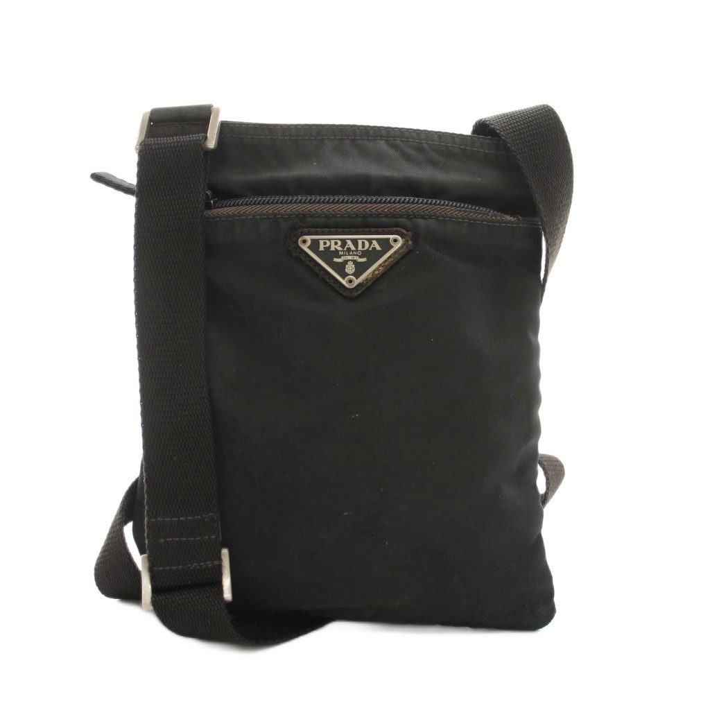 【中古】プラダ PRADA 三角プレート ポシェット ナイロン ショルダーバッグ 黒 /YM12 ■OH レディース 【ベクトル 古着】 260703|ブランド古着の買取販売ベクトル