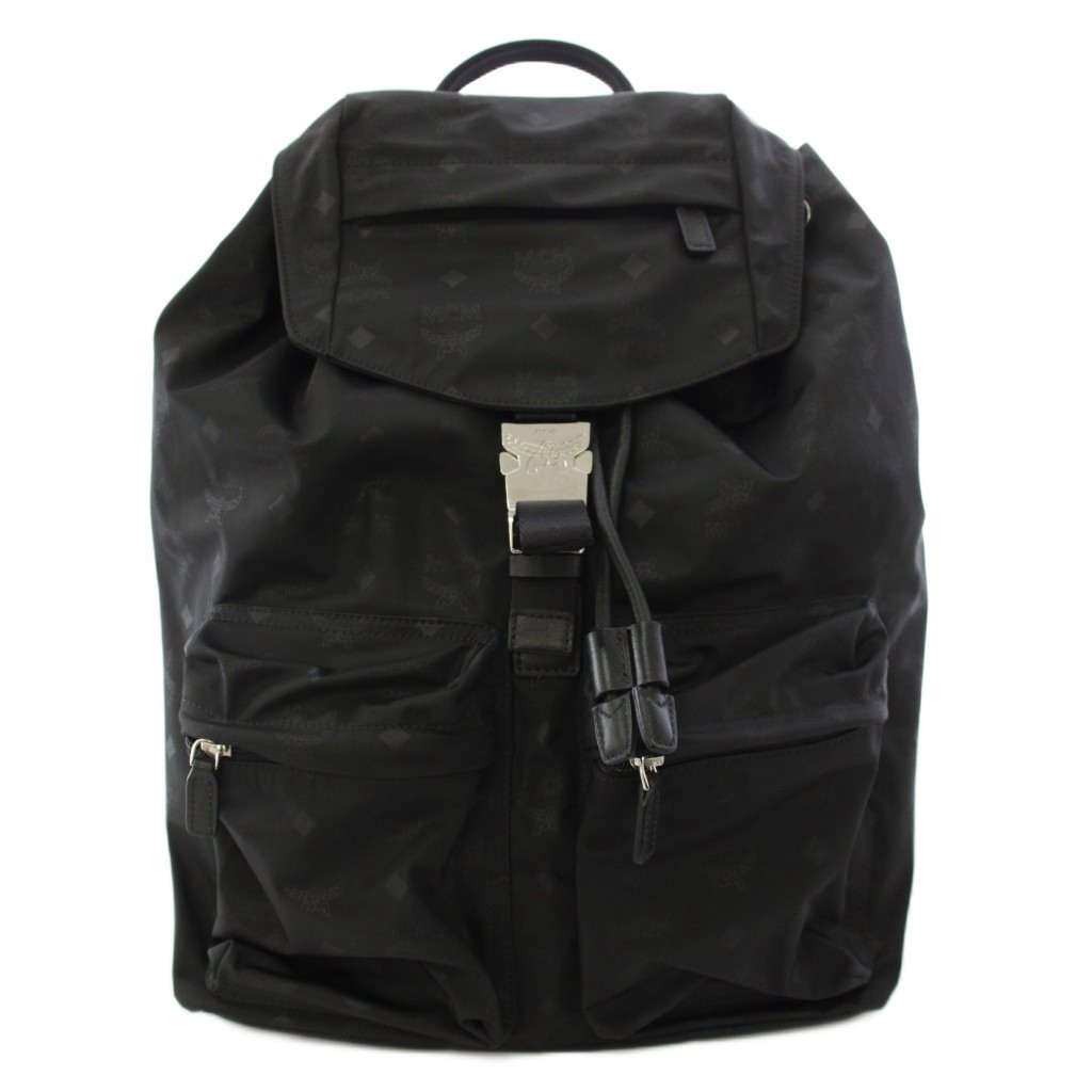 【中古】エムシーエム MCM リュックサック デイパック ナイロン 総柄 黒 ブラック /TK 4 レディース 【ベクトル 古着】 260703|ブランド古着の買取販売ベクトル