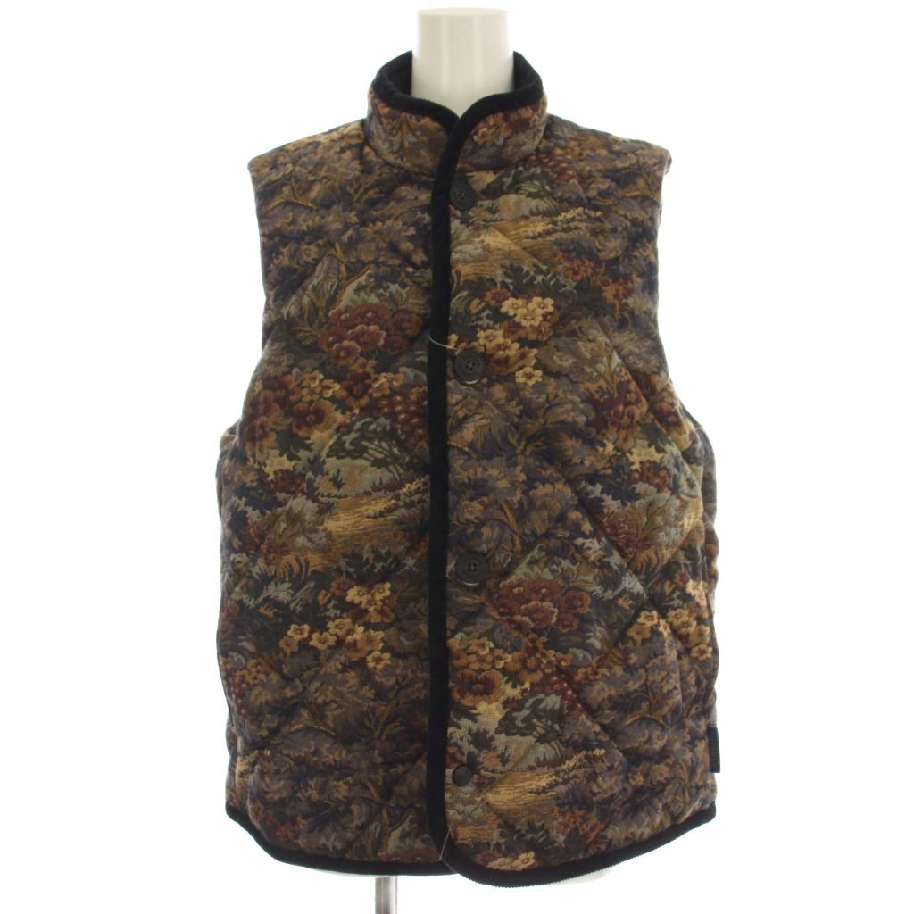 【中古】ラベンハム LAVENHAM キルティング ゴブラン織り ベスト 花柄 中綿 8 茶 ブラウン /☆G26 レディース 【ベクトル 古着】 260627|ブランド古着の買取販売ベクトル