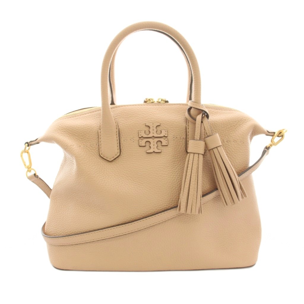 【中古】トリーバーチ TORY BURCH マックグロースラウチーサッチェルバッグ ハンドバッグ ショルダーバッグ 2way レザー タッセル ピンクベージュ 100005586 /YT4 レディース 【ベクトル 古着】 260703|ブランド古着の買取販売ベクトル