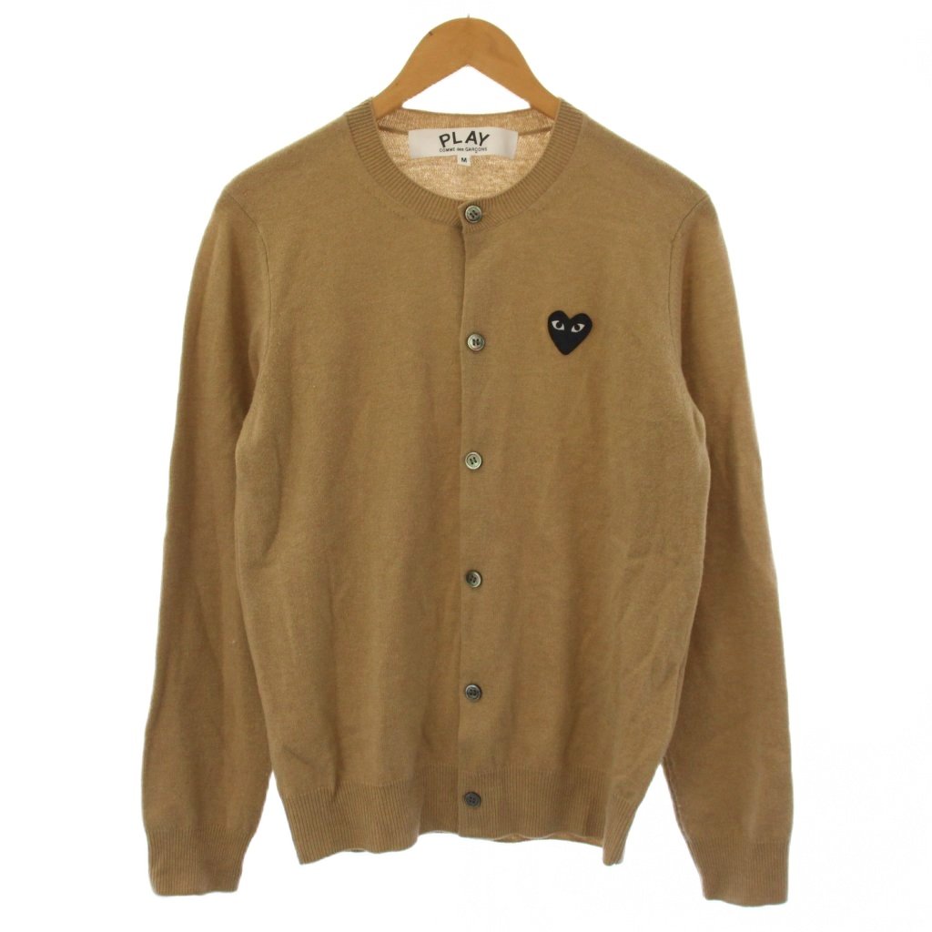 【中古】プレイコムデギャルソン PLAY COMME des GARCONS AD2025/4 ニット カーディガン 長袖 ウール M ベージュ AX-N023 /BM30 メンズ レディース 【ベクトル 古着】 260708｜ブランド古着の買取販売ベクトル