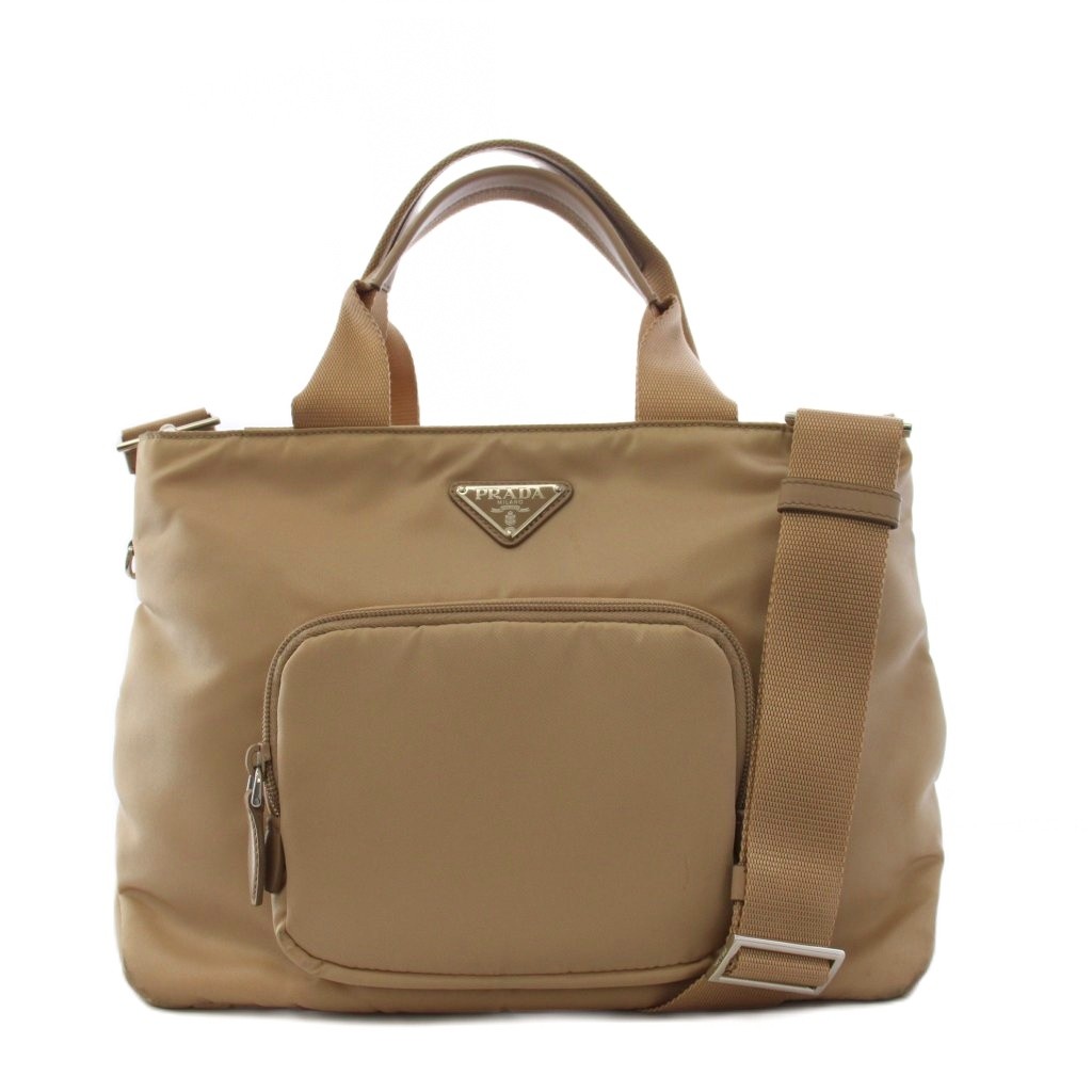 【中古】プラダ PRADA トートバッグ ショルダーバッグ 2WAY トライアングルロゴ ベージュ 1BG354 /KH ■OH レディース 【ベクトル 古着】 260715｜ブランド古着の買取販売ベクトル