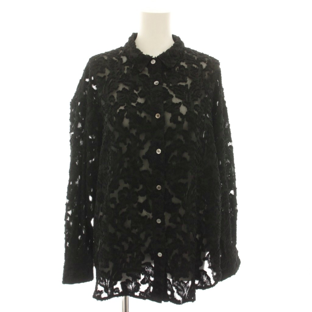 【中古】スピック&スパン Spick&Span 26SS シアージャガードシャツ ブラウス 長袖 総柄 F 黒 ブラック 26050200901120 /YT レディース 【ベクトル 古着】 260716｜ブランド古着の買取販売ベクトル