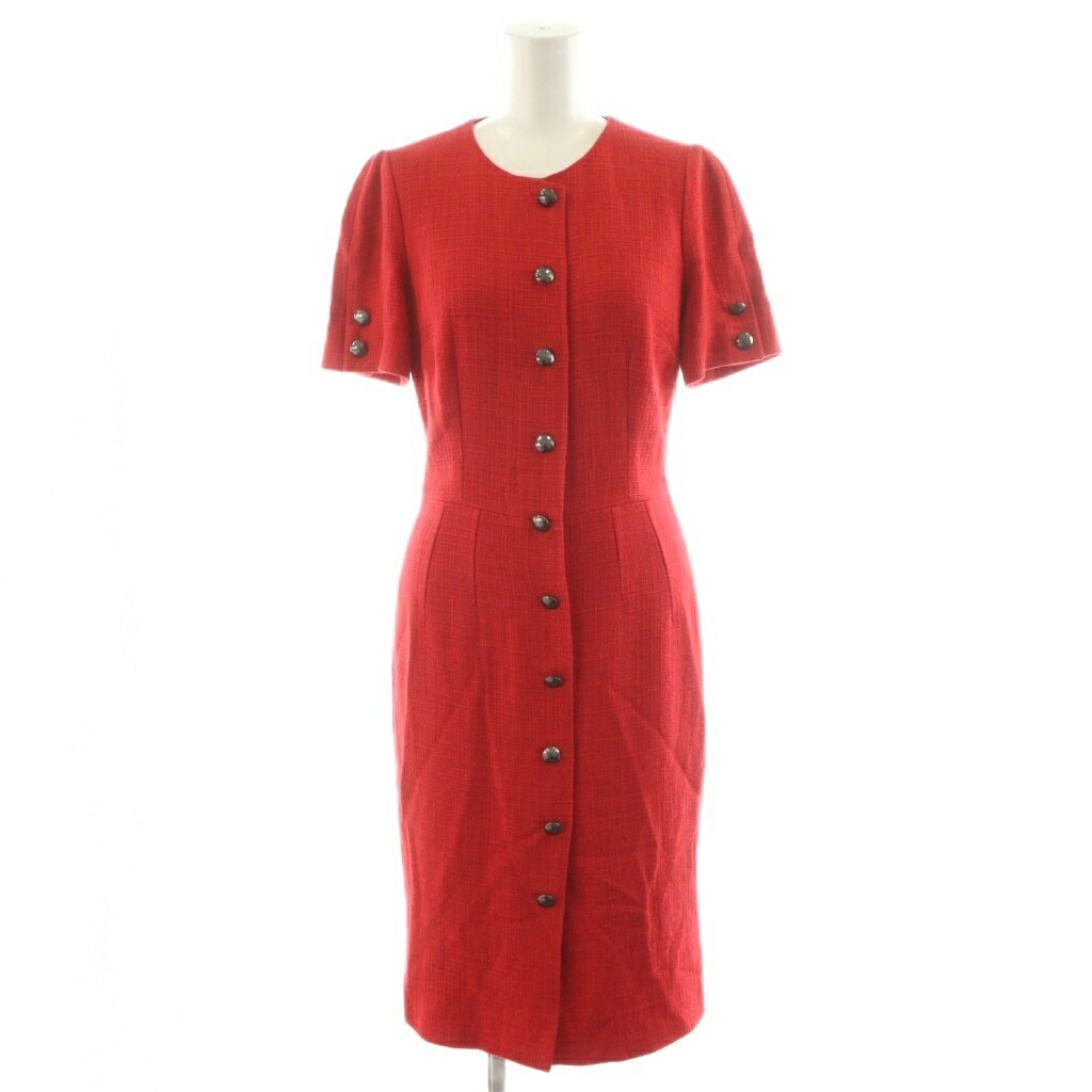 【中古】ドルチェ\u0026ガッバーナ 弗ガバ DOLCE\u0026GABBANA 衣装 ロング丈 半袖 リネン混 麻 絹地 絹 38 赤 赤いこと F6PX4T /AN34 レディース 【ベクター 古着】 250805