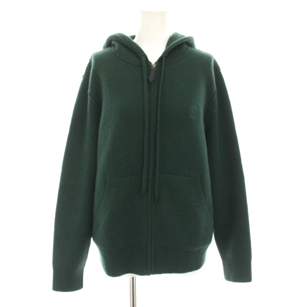 【中古】バーバリー ロンドン BURBERRY LONDON ジップアップニットパーカー 長袖 ロゴ刺繍 カシミヤ S 緑 グリーン 8037209 /YT レディース 【ベクトル 古着】 251212|ブランド古着の買取販売ベクトル