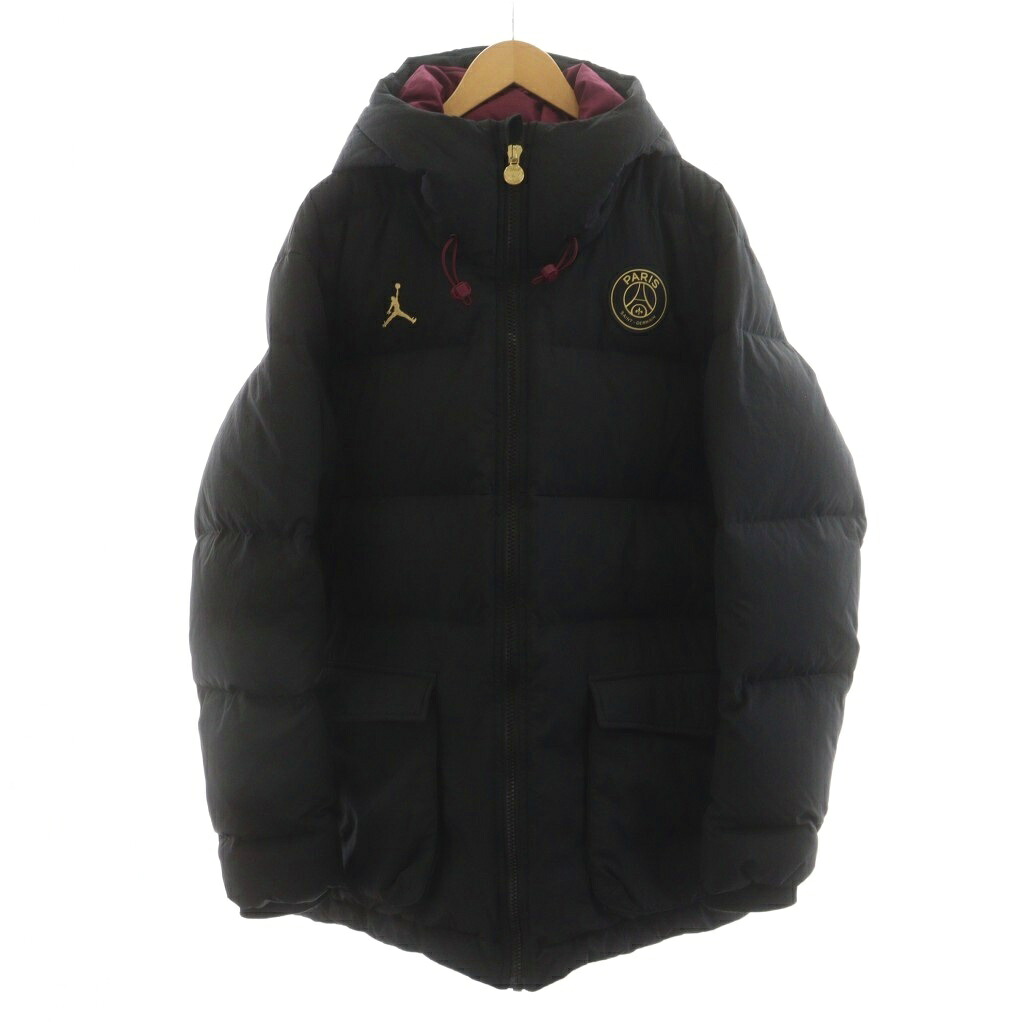 【中古】ナイキ NIKE エアジョーダン Air Jordan × PSG Down Parka 落ち込む上衣 ロゴタイプ アウター XL 黒 黒いこと CW3173-010 /AN63 メンズ 【ベクター 古着】 251219