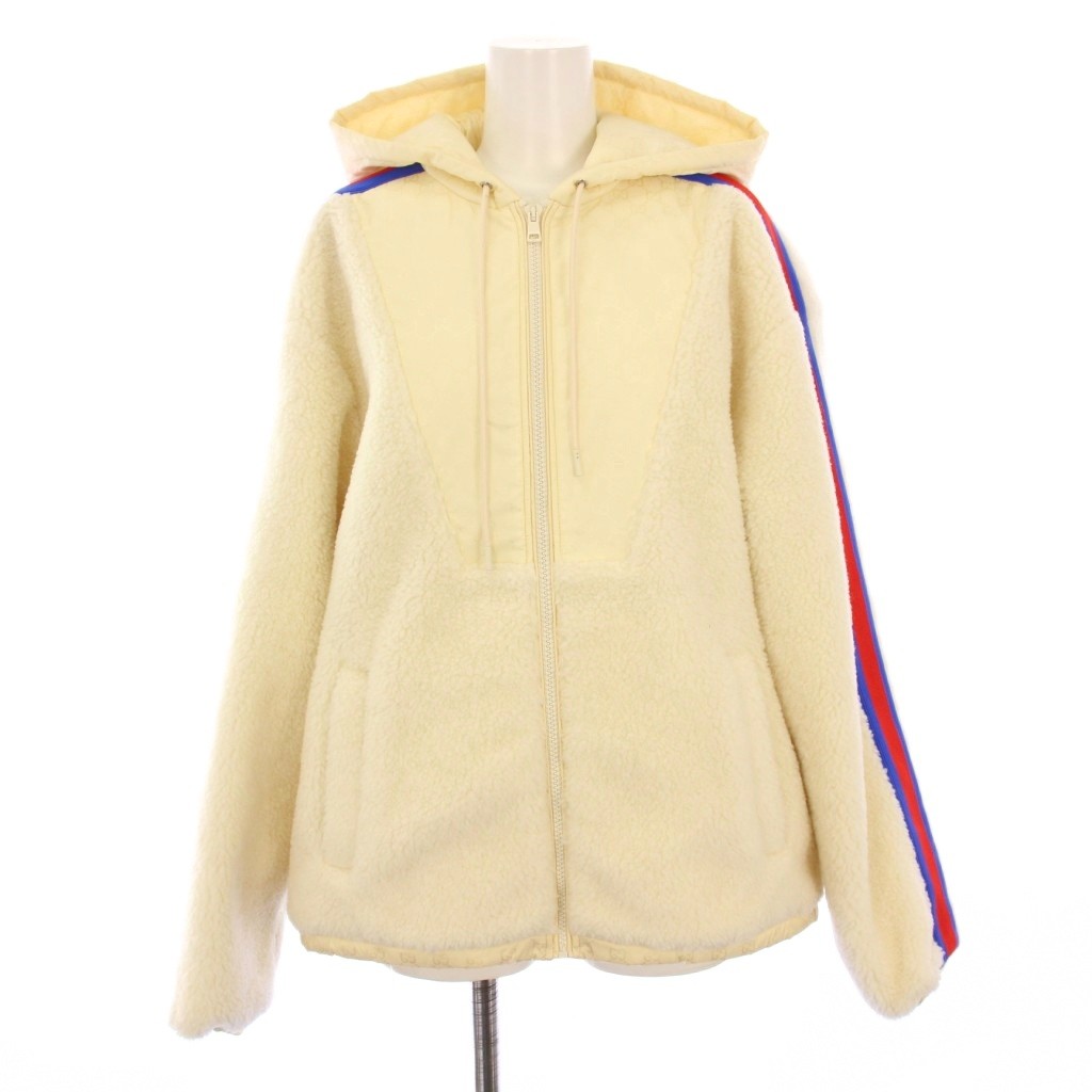 【中古】未使用品 グッチ GUCCI タグ付き ウェブストライプ フリースジャケット GG柄 切替 XS アイボリー 773028 /KH レディース 【ベクトル 古着】 251219｜ブランド古着の買取販売ベクトル