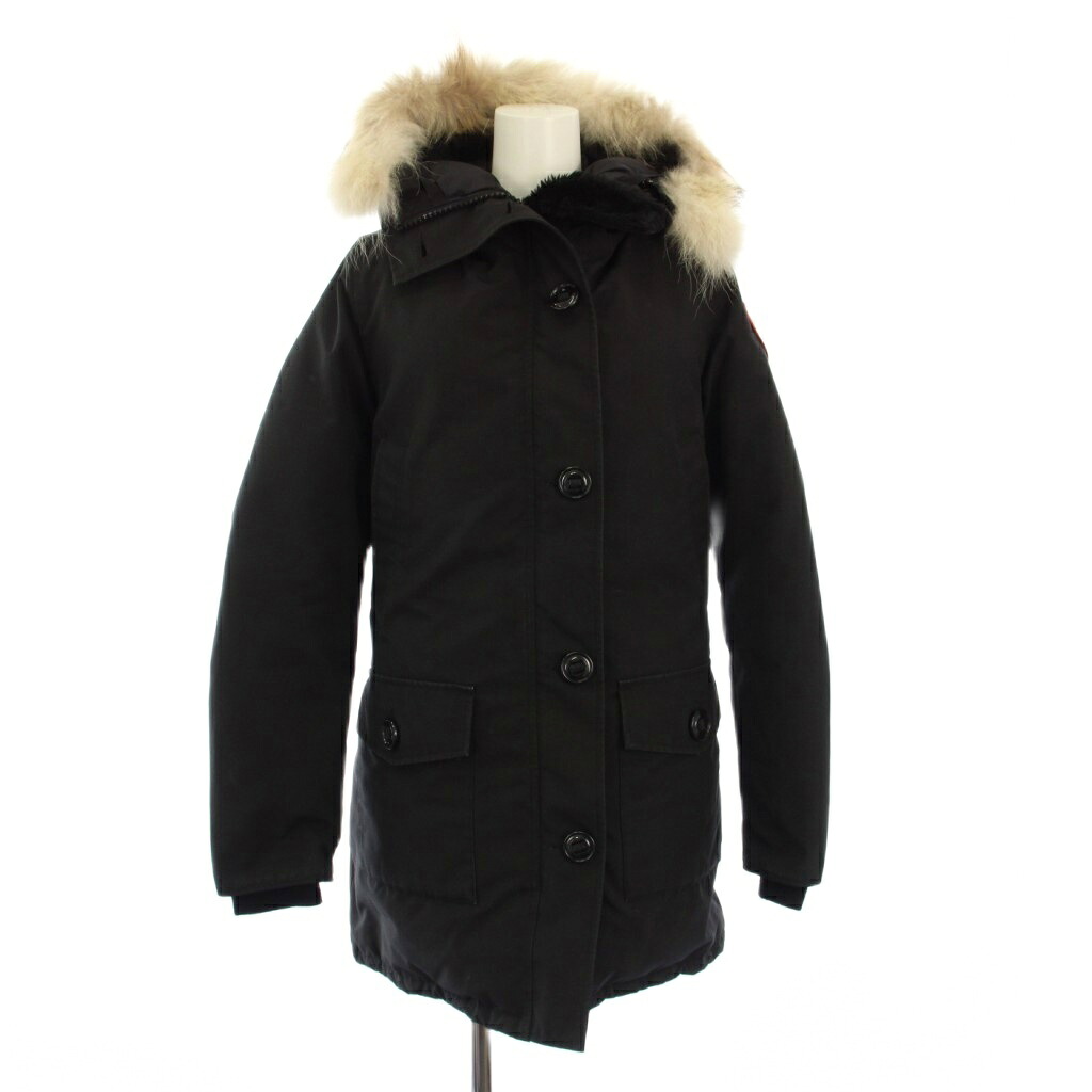 【中古】カナダグース CANADA GOOSE BRONTE PARKA ブロンテパーカ 落ちこむ厚地の外套 フーディ コヨーテファー S 黒 2603JL /KH レディース 【ベクター 古着】 260117