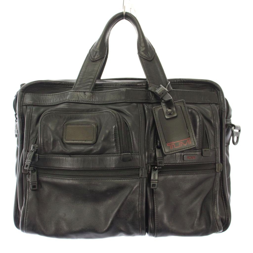 【中古】トゥミ TUMI ブリーフ入れもの 書きもの鞄 ハンドバック なめし革 ロゴタイプ惹きつける 壱色合い 黒 黒いこと /BB メンズ 【ベクター 古着】 260118