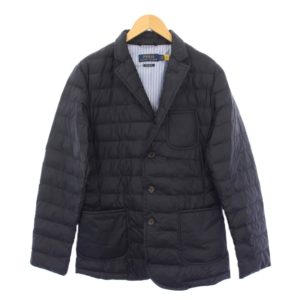 【中古】ポロ ラルフローレン POLO RALPH LAUREN 中綿上衣 ナイロン アウター シングル 一色つや S 紺 米国海軍 /BB メンズ 【ベクター 古着】 260127