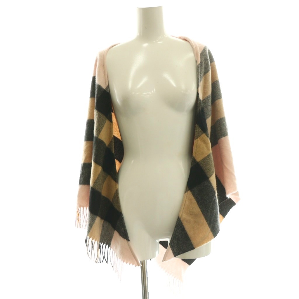 【中古】赤ちょうちんバリー 英国の首都 BURBERRY LONDON 三角形袈裟 えり巻き えり巻き 照合のしるし柄 カシミール マルチ色つや 茶 赤銅色 サクラ色 /SS ■os レディース 【ベクター 古着】 260203
