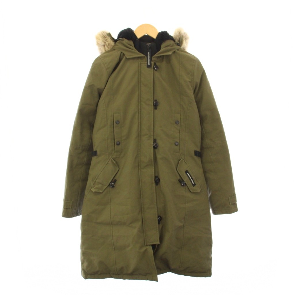 【中古】カナダグース CANADA GOOSE KENSINGTON PARKA ケンジントン ダウンコート アウター ロング丈 フード コヨーテファー ロゴ L カーキ /BB レディース 【ベクトル 古着】 260203｜ブランド古着の買取販売ベクトル