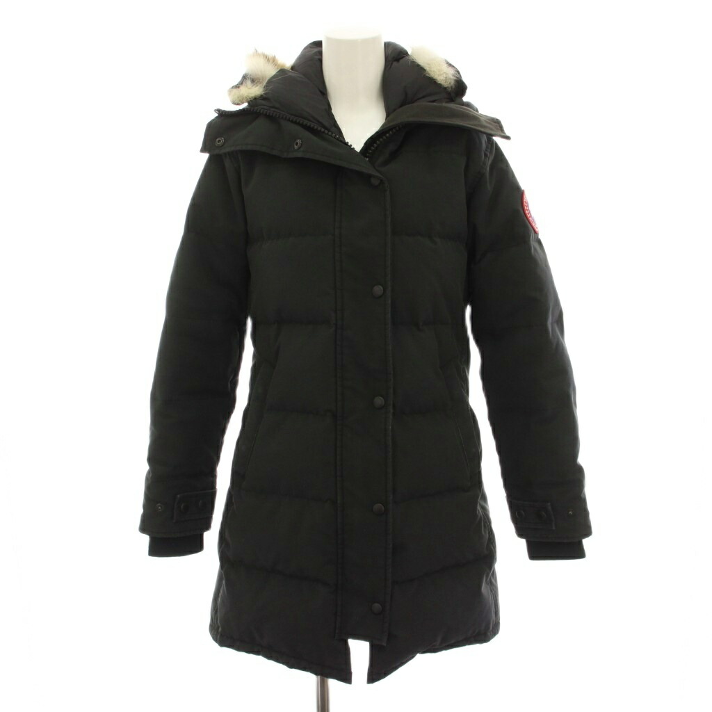 【中古】カナダグース CANADA GOOSE シェルバーンパーカ SHELBURNE PARKA 落ちこむ厚地の外套 アウター ボンネット コヨーテファーS/P 黒 黒いこと 3802天使の都市 /YT レディース 【ベクター 古着】 260205