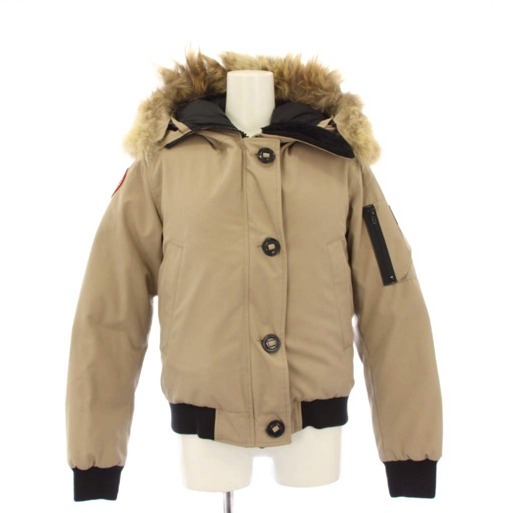 【中古】カナダグース CANADA GOOSE LABRADOR 落ち込む上衣 フーディ 毛皮 S ベージュ 7967JLR /KH レディース 【ベクター 古着】 260214