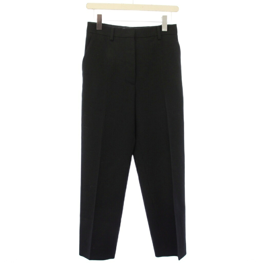 【中古】プラダ PRADA パンツ スラックス ストライプ柄 ウール 36 黒 ブラック P289EG /TK レディース 【ベクトル 古着】 260215｜ブランド古着の買取販売ベクトル