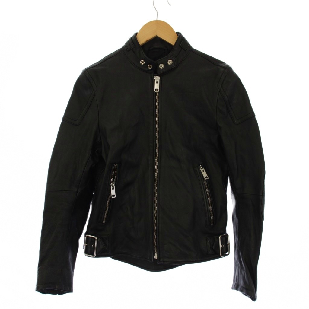 【中古】ディーゼル DIESEL ライダースジャケット なめし革上衣 ジップアップ XS 黒 /BM メンズ 【ベクター 古着】 260221