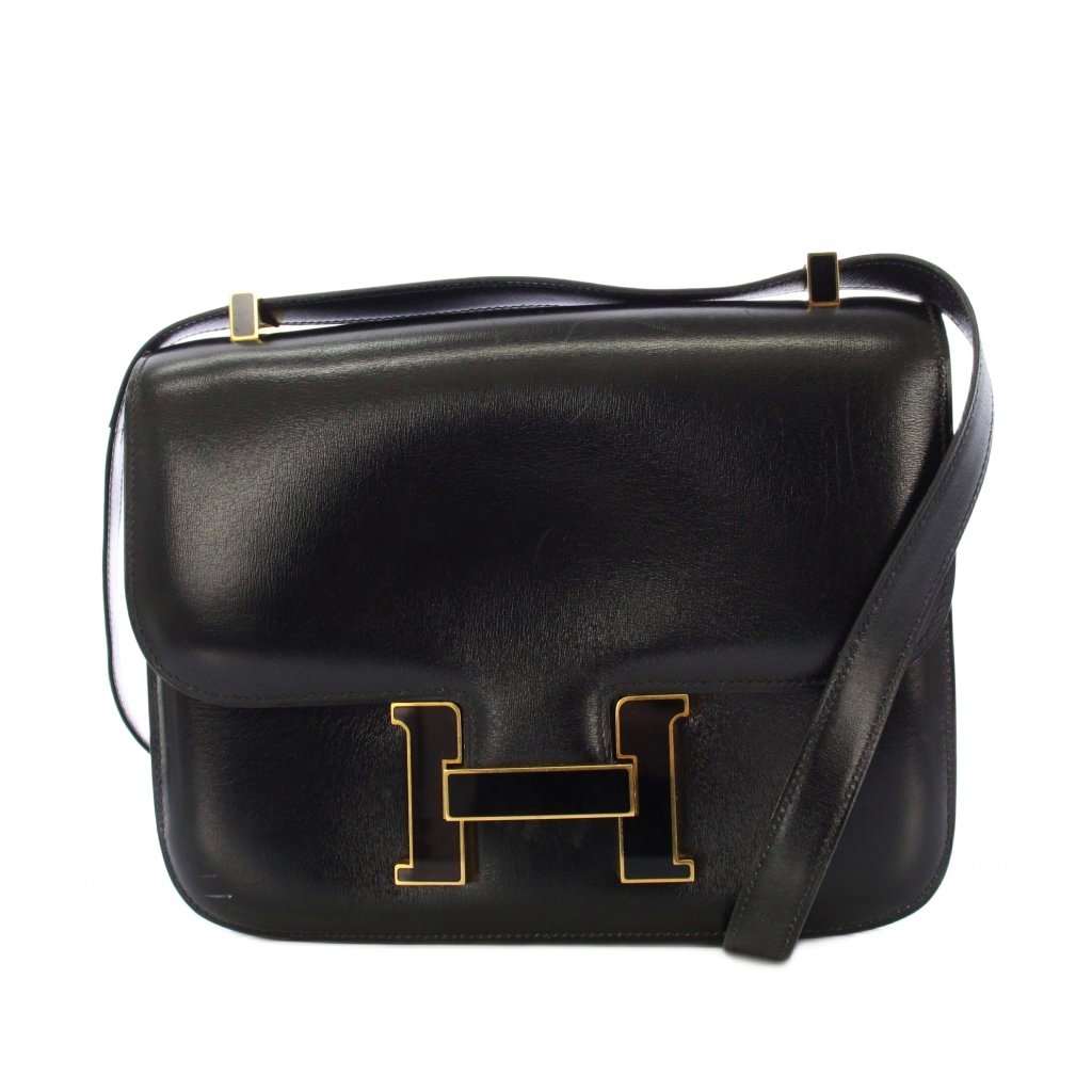 【中古】エルメス HERMES コンスタンス23 ショルダーバッグ ボックスカーフ 黒 ○O目じるし /KH ■OH レディース 【ベクター 古着】 260225